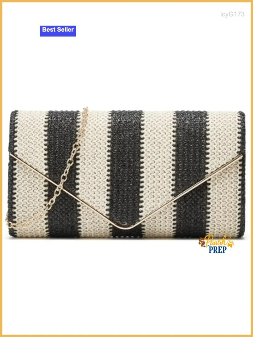 Straw Woven Clutch Crossbody Envelope Chain Shoulder Bag Summer Beach Evening